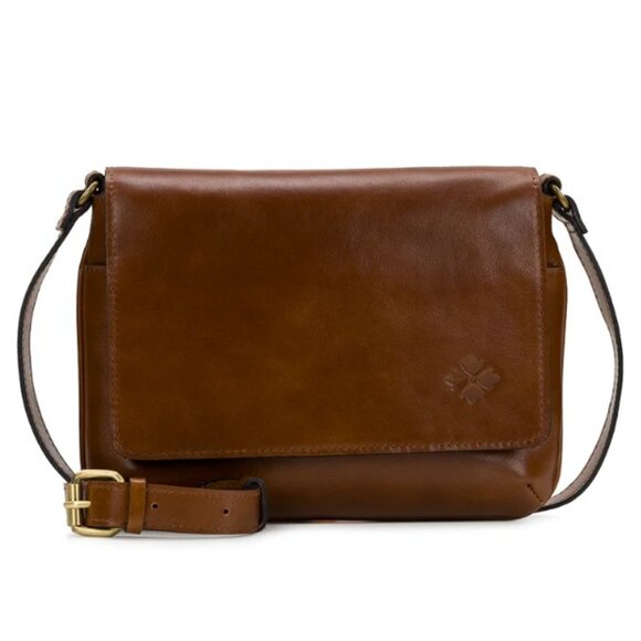 NWT PATRICIA NASH SAMARIA Crossbody Bag COGNAC BROWN Leather Messenger Handbag - Picture 1 of 8